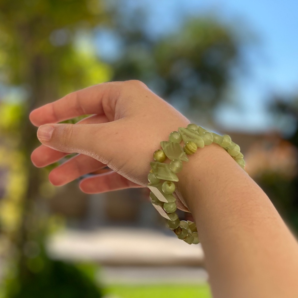 NWOT Green/Brown Rock Bracelet